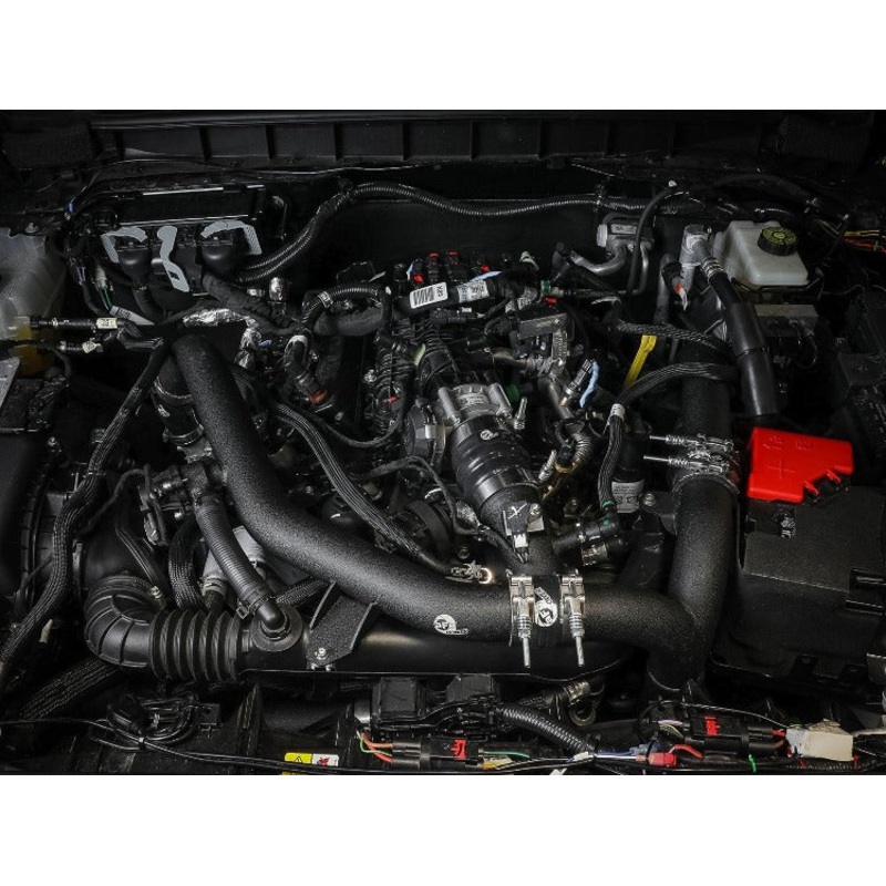 aFe Power BladeRunner 2.25 IN to 2.5 IN Aluminum Hot Charge Pipe - Black - Ford Bronco 2.7L (2021-2023)