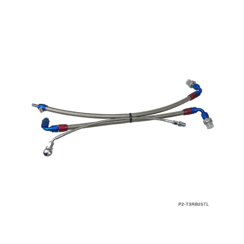 Phase 2 Motortrend (P2M) Stainless Steel Braided Turbo Lines Kit - Nissan RB25DET