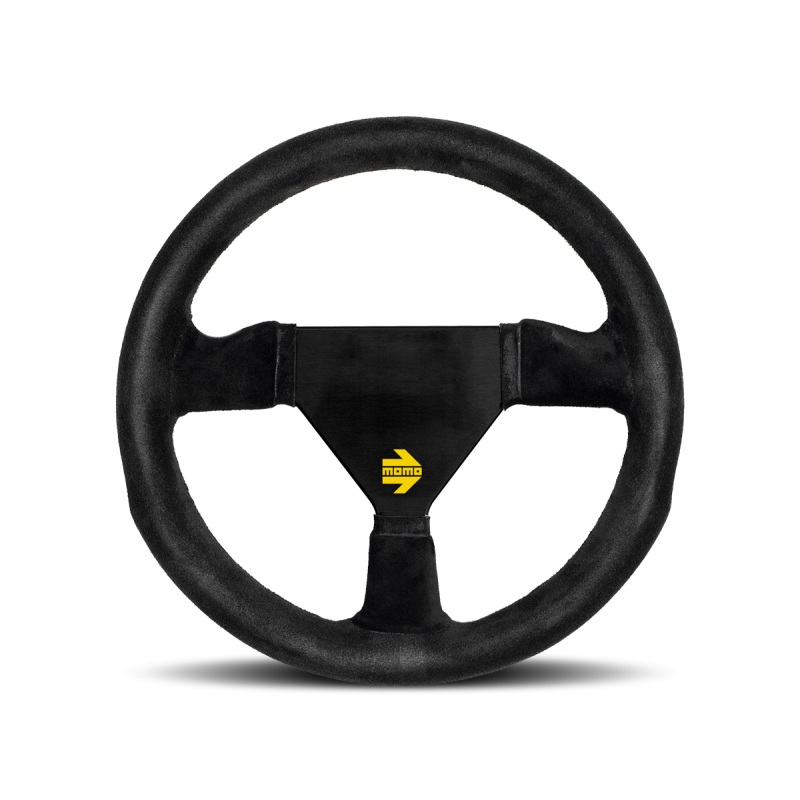 MOMO Race Mod .11 Steering Wheel - 260MM - Black Suede / Brushed Black Anodized