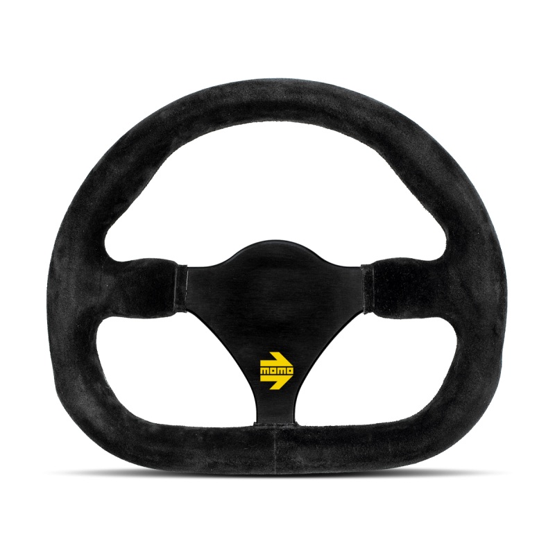MOMO Race Mod .27 Steering Wheel - 290MM - Black Suede / Brushed Black Anodized