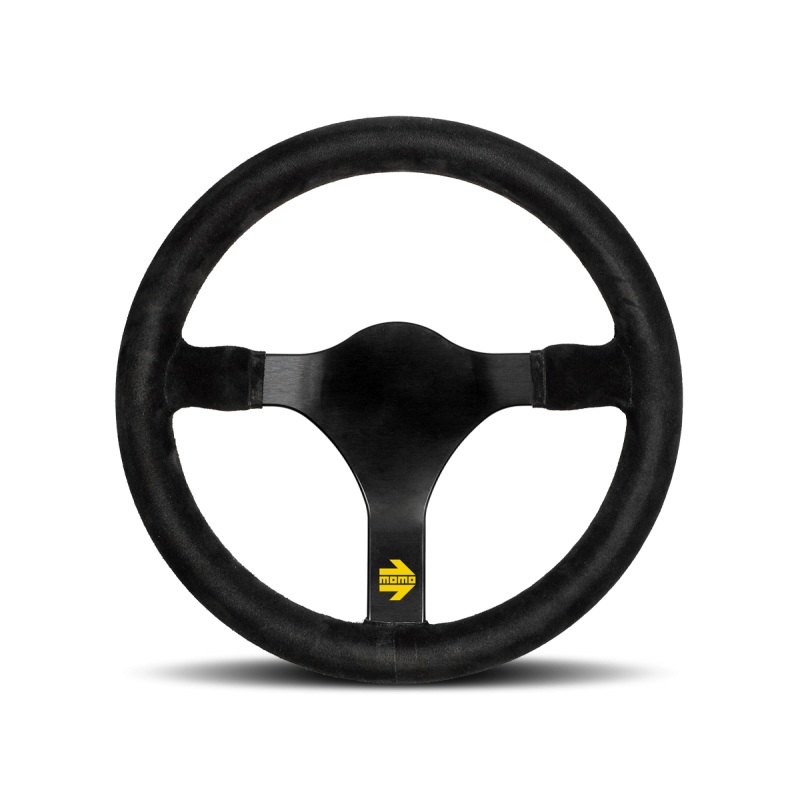 MOMO Race Mod .31 Steering Wheel - 320MM - Black Suede / Brushed Black Anodized