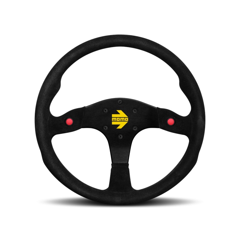 MOMO Race Mod .80 Steering Wheel - 350MM - Black Suede / Brushed Black Anodized