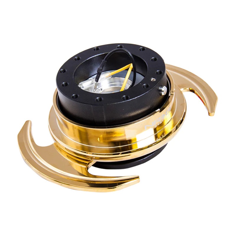 NRG Gen 3.0 Steering Wheel Quick Release Hub Kit - Black Chrome Gold