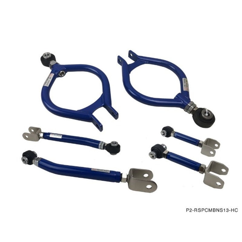 Phase 2 Motortrend (P2M) Adjustable Rear Toe / Traction / Upper Control Arms Combo Kit - Nissan 240sx S13 (1989-1994)