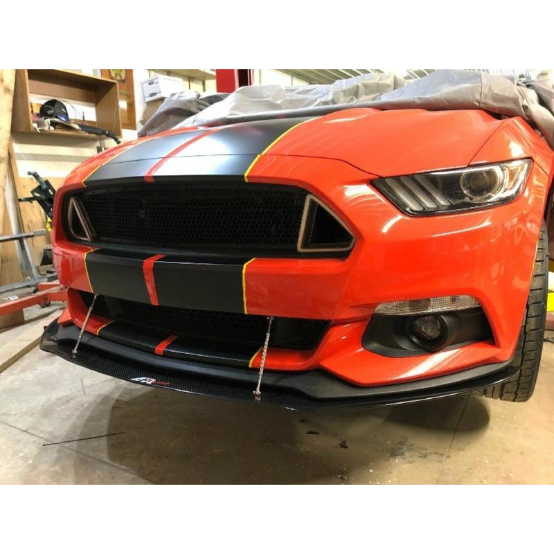 APR Performance Carbon Fiber Front Wind Splitter w/ Rods - Ford Mustang W/O Performance Package (2015+)