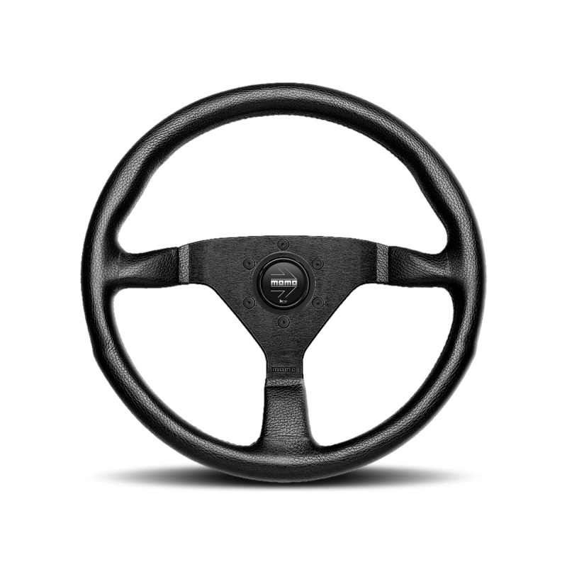 MOMO Montecarlo Steering Wheel - 350MM - Black Leather / Black Stitching