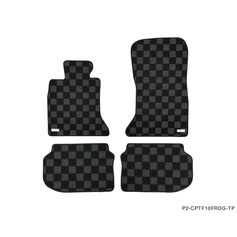 Phase 2 Motortrend (P2M) Checkered Carpet Race Floor Mats - BMW F10 5-Series Sedan (2010-2017)