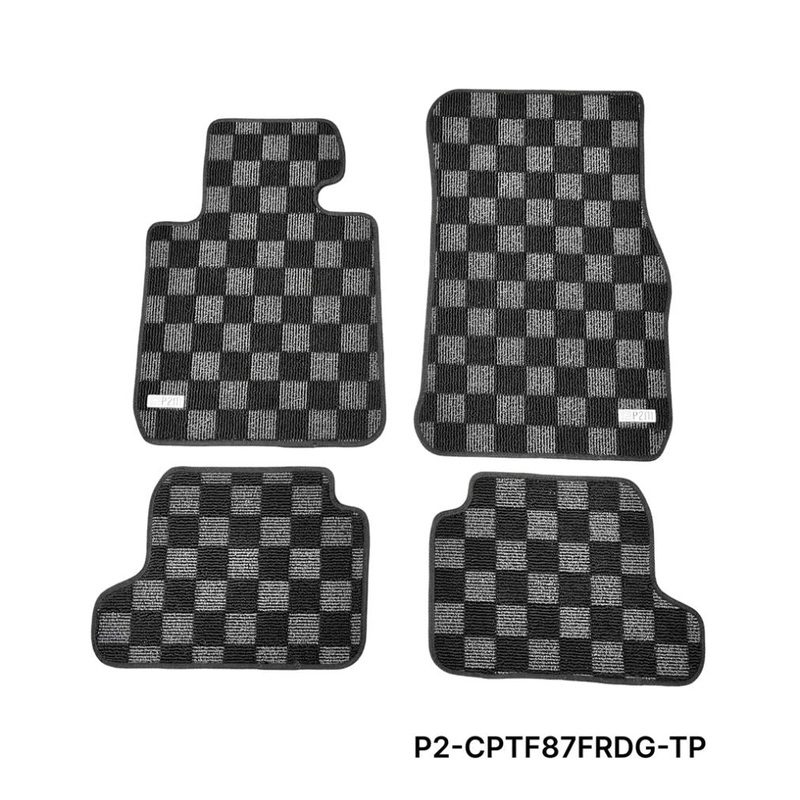 Phase 2 Motortrend (P2M) Checkered Carpet Race Floor Mats - BMW F22 2 Series & F87 M2