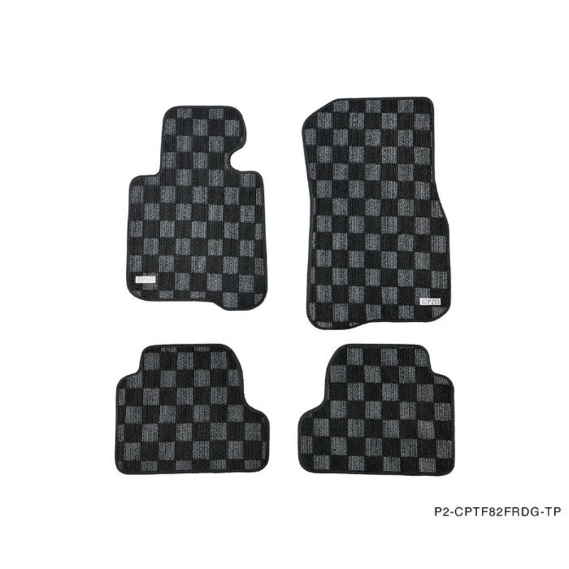 Phase 2 Motortrend (P2M) Checkered Carpet Race Floor Mats - BMW F82 4-Series Coupe (2014-2019)