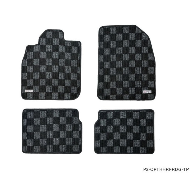 Phase 2 Motortrend (P2M) Checkered Carpet Race Floor Mats - Chevrolet HHR (2006-2011)