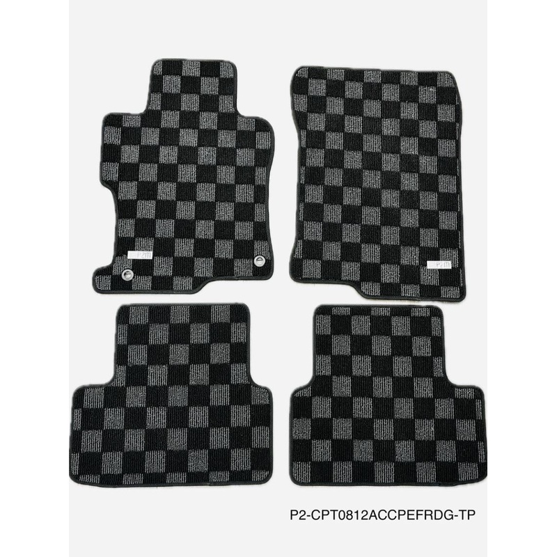 Phase 2 Motortrend (P2M) Checkered Carpet Race Floor Mats - Honda Accord Coupe (2008-2012)