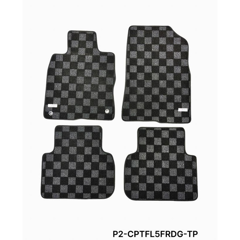 Phase 2 Motortrend (P2M) Checkered Carpet Race Floor Mats - Honda Civic Type-R FL5 (2023+)