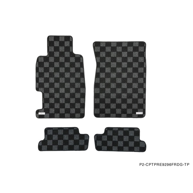 Phase 2 Motortrend (P2M) Checkered Carpet Race Floor Mats - Honda Prelude BA/BB (1992-1996)