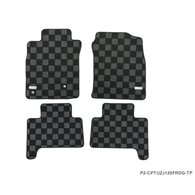 Phase 2 Motortrend (P2M) Checkered Carpet Race Floor Mats - Lexus GX470 UZJ120 (2003-2009)