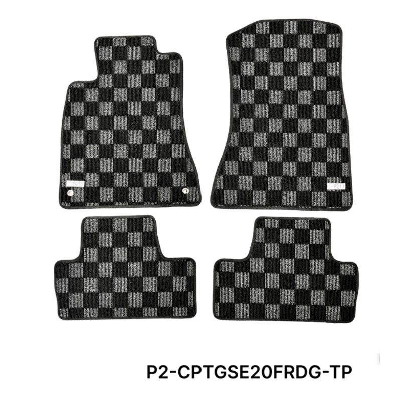 Phase 2 Motortrend (P2M) Checkered Carpet Race Floor Mats - Lexus IS250 IS350 (2006-2013)