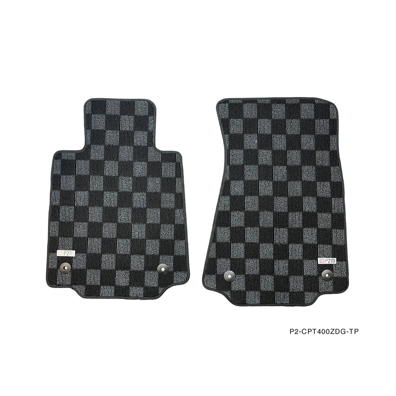 Phase 2 Motortrend (P2M) Checkered Carpet Race Floor Mats - Nissan RZ34 Z 400Z