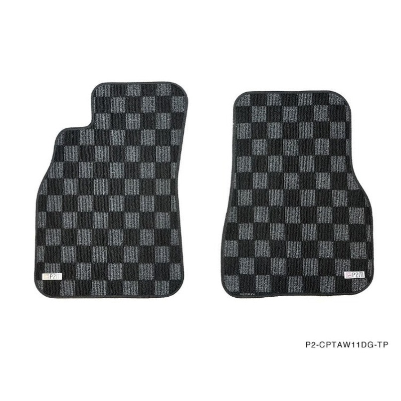 Phase 2 Motortrend (P2M) Checkered Carpet Race Floor Mats - Toyota MR-2 AW11 (1984-1989)