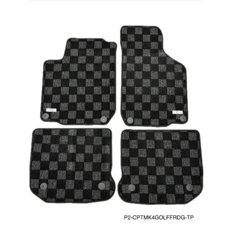 Phase 2 Motortrend (P2M) Checkered Carpet Race Floor Mats - Volkswagen MK4 GTI Hatch (1998-2003)