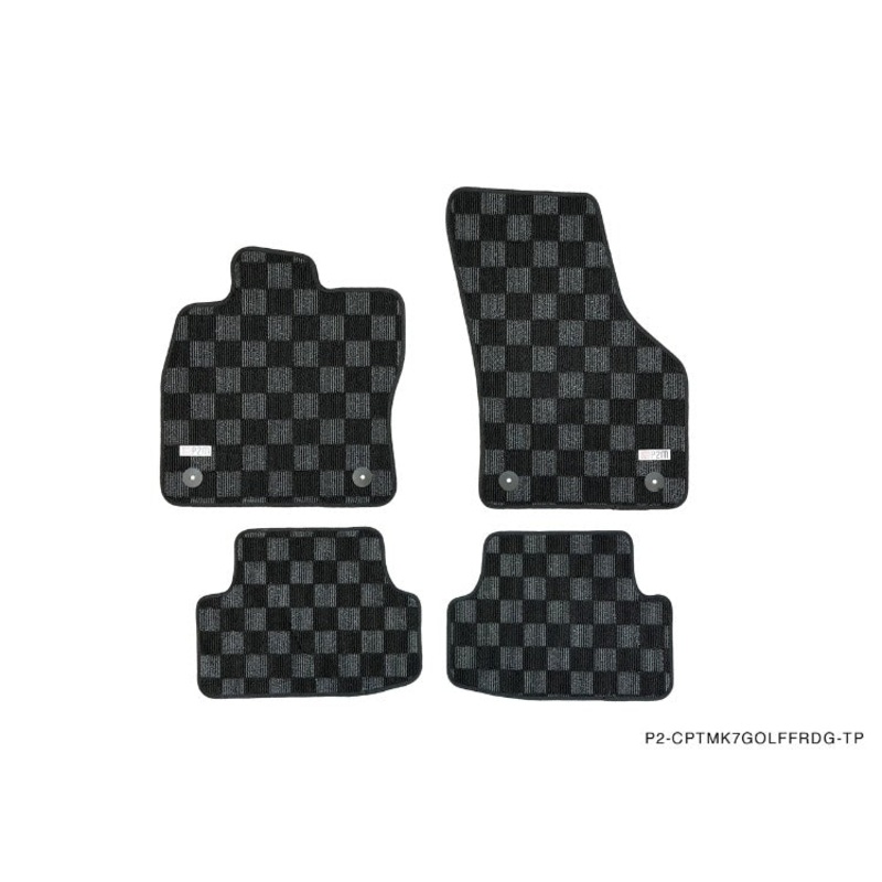 Phase 2 Motortrend (P2M) Checkered Carpet Race Floor Mats - VW Golf / R / GTI (2015-2021)