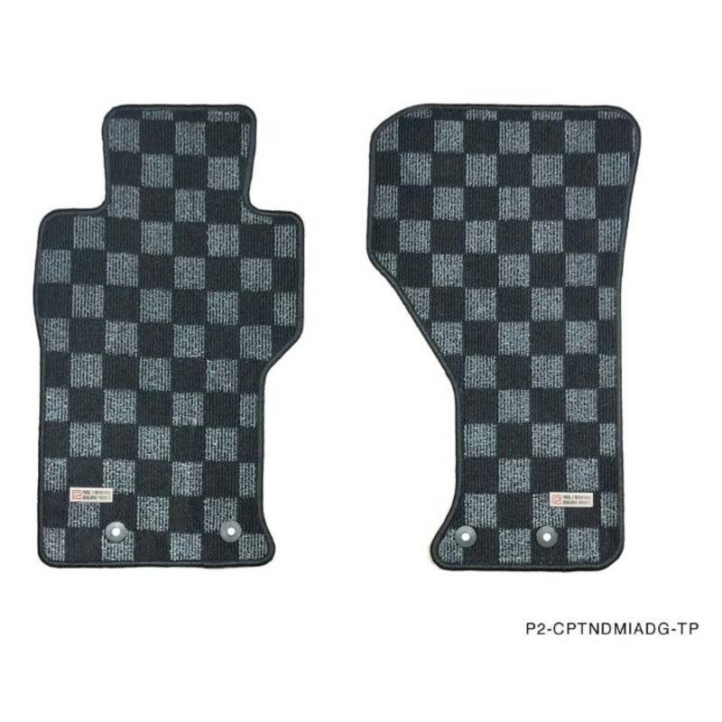 Phase 2 Motortrend (P2M) Checkered Flag Carpet Floor Mats - Fiat 124