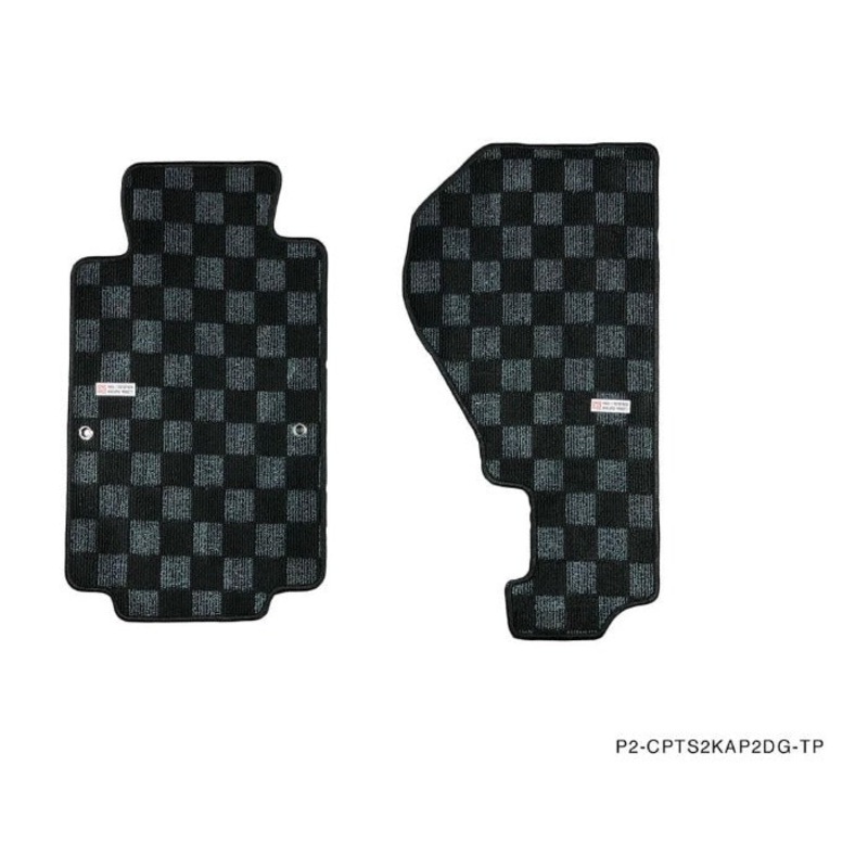 Phase 2 Motortrend (P2M) Checkered Flag Extended Carpet Floor Mats - Honda S2000 (2000-2009)