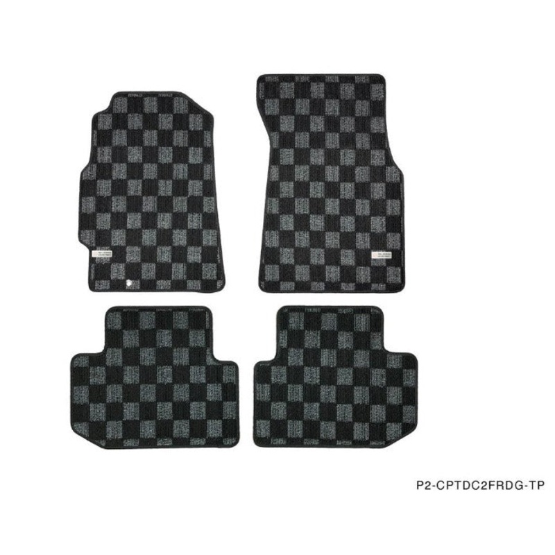 Phase 2 Motortrend (P2M) Checkered Flag Race Carpet Floor Mats Front & Rear - Acura Integra DC2 (1994-2001)