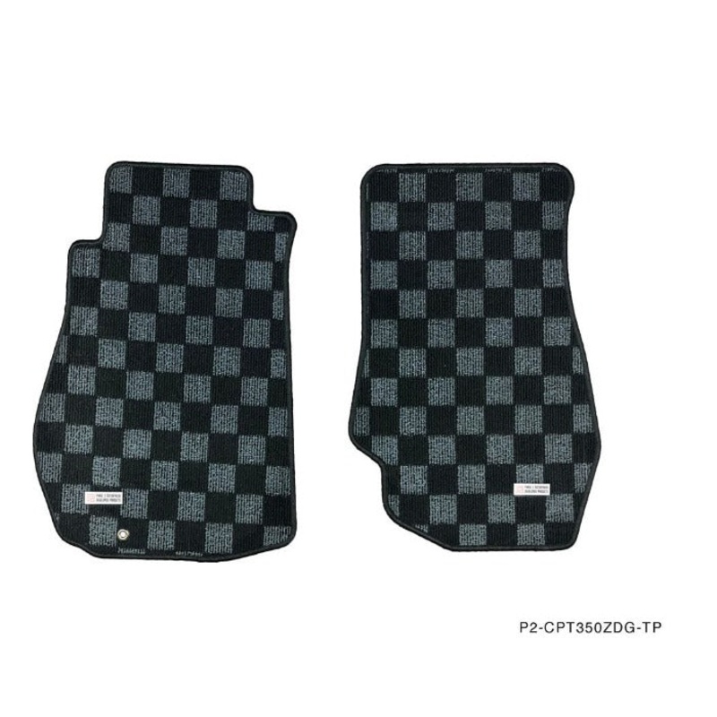 Phase 2 Motortrend (P2M) Checkered Flag Race Carpet Floor Mats - Nissan Z33 350z (2003-2009)