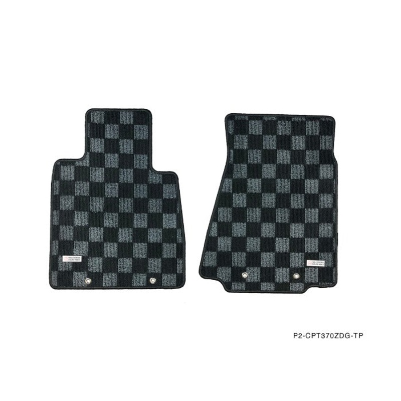 Phase 2 Motortrend (P2M) Checkered Flag Race Carpet Floor Mats - Nissan Z34 370z (2009-2021)