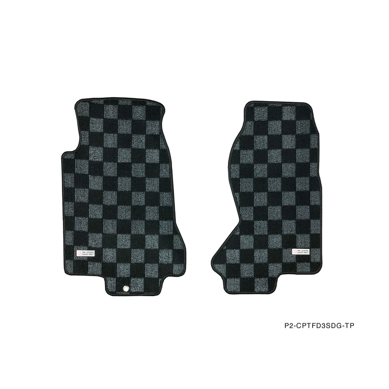 Phase 2 Motortrend (P2M) Checkered Race Carpet Floor Mats - Mazda RX-7 FD3S