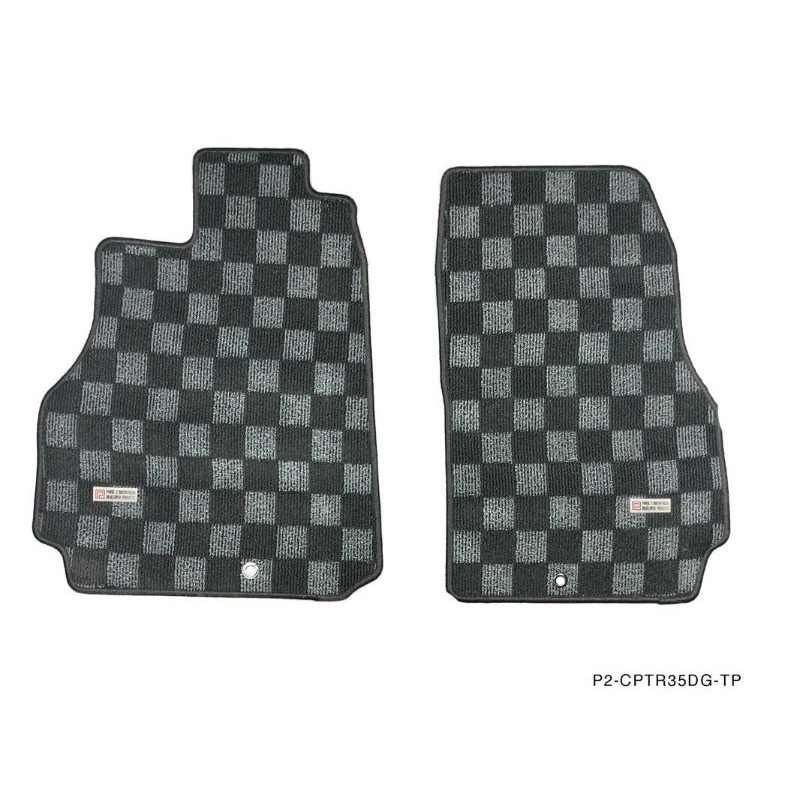 Phase 2 Motortrend (P2M) Checkered Race Carpet Floor Mats - Nissan R35 GT-R