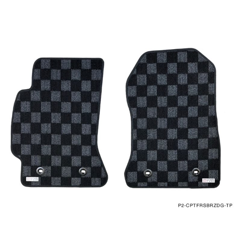 Phase 2 Motortrend (P2M) Checkered Race Carpet Floor Mats - Subaru BRZ (2013-2021)