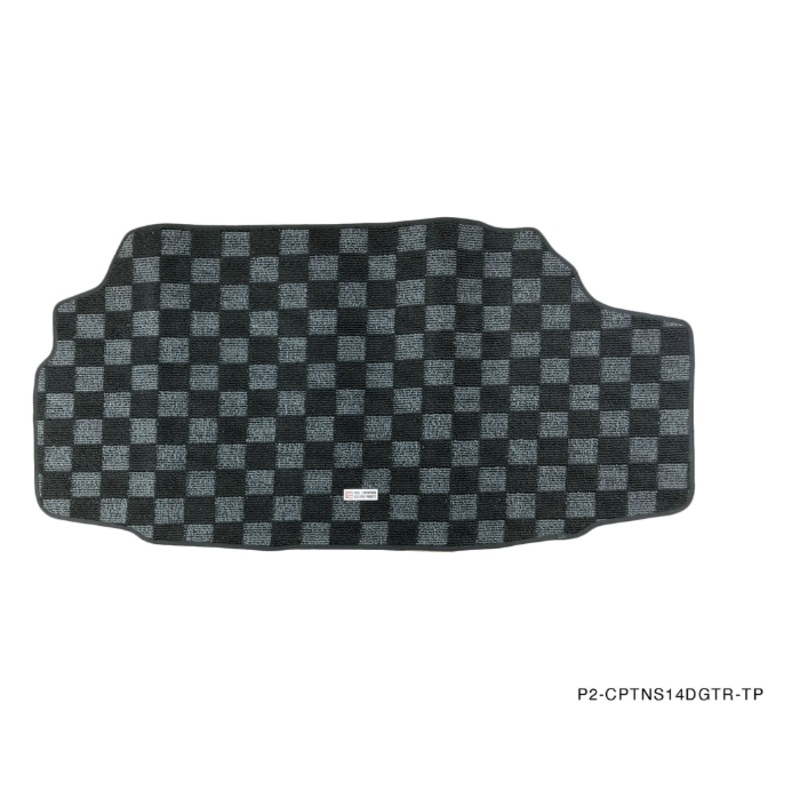 Phase 2 Motortrend (P2M) Checkered Race Carpet Trunk Mat (Dark Grey) - Nissan 240sx S14 (1995-1998)
