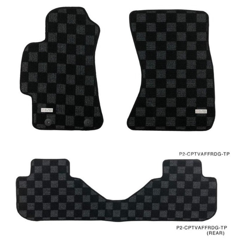 Phase 2 Motortrend (P2M) Front & Rear Checkered Carpet Floor Mats - Subaru WRX & STI VAF (2015-2021)
