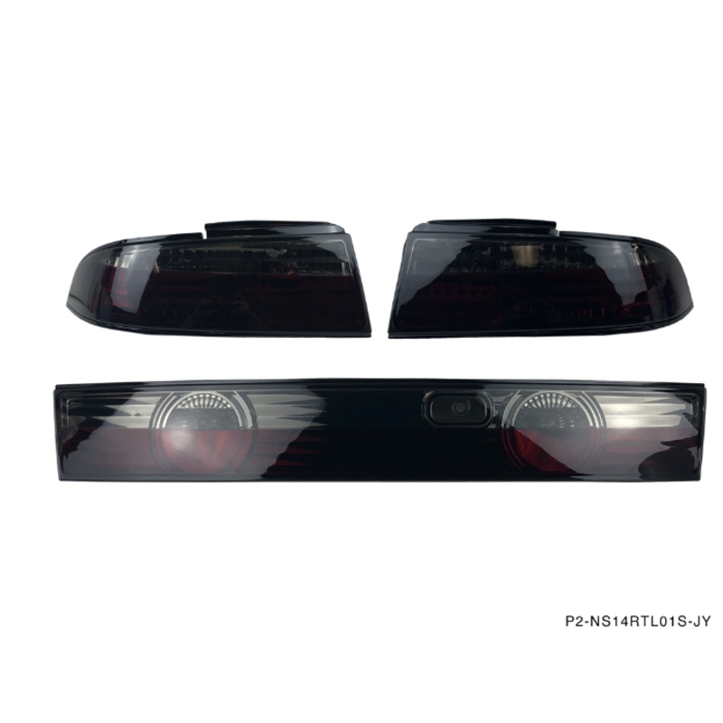Phase 2 Motortrend (P2M) 3pc Crystal Clear Smoked Taillight Kit  - Nissan 240sx S14 (1995-1998)