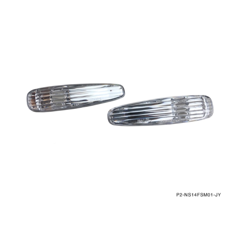 Phase 2 Motortrend (P2M) Clear Front Side Markers Lights - Nissan 240SX S14 (1995-1998)