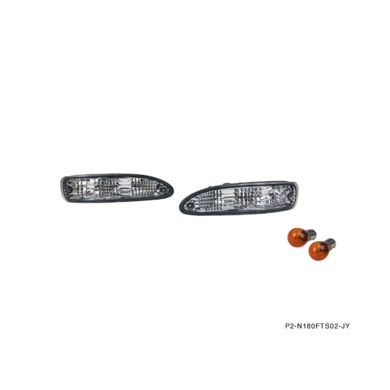 Phase 2 Motortrend (P2M) Clear Front Turn Signal Lights - Nissan 240sx Chuki (1989-1994)