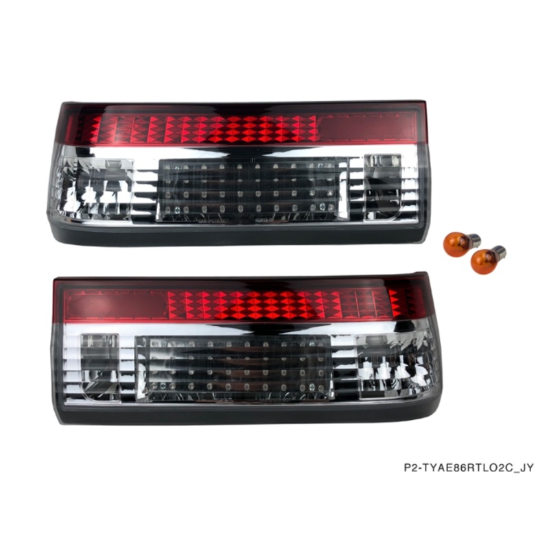 Phase 2 Motortrend (P2M) Crystal Clear LED Rear Taillights - Toyota AE86 Corolla GTS (1984-1987)