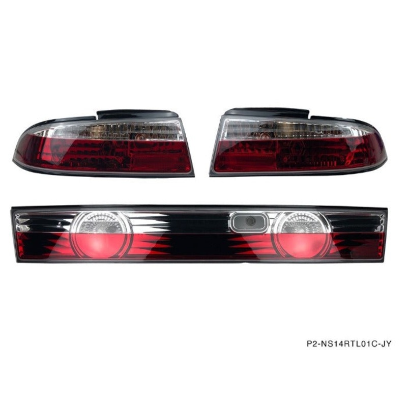 Phase 2 Motortrend (P2M) Crystal Clear Rear Taillight Kit 3pcs - Nissan 240sx S14