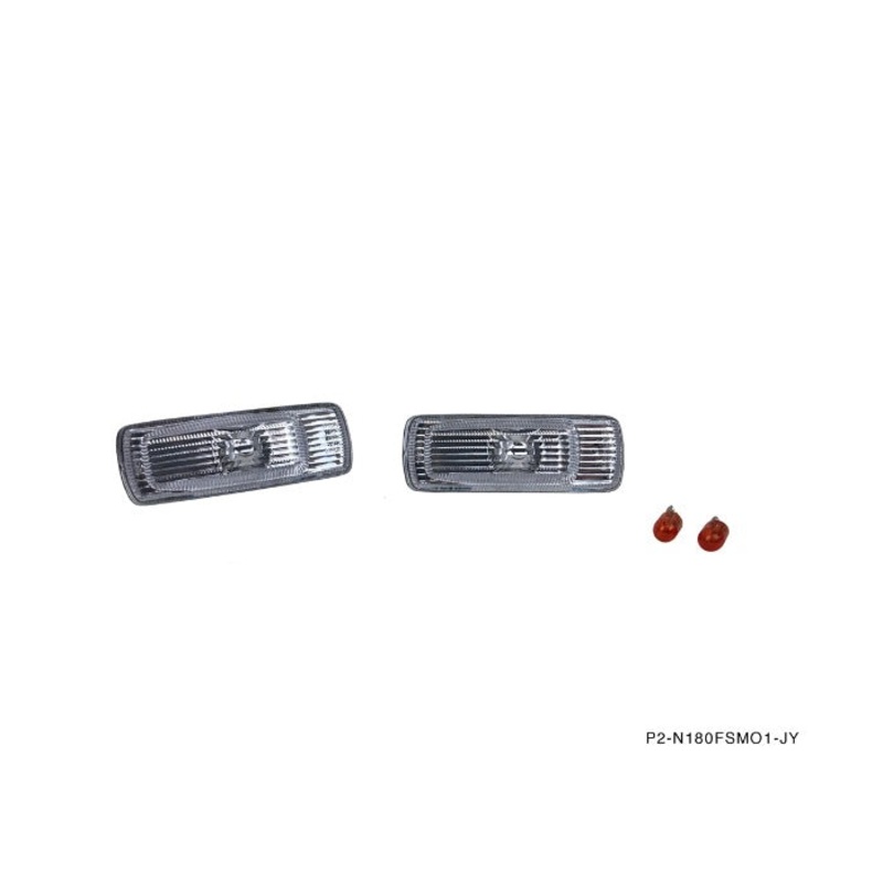 Phase 2 Motortrend (P2M) Front Clear Side Marker Lights - Nissan 240sx S13 (1989-1994)