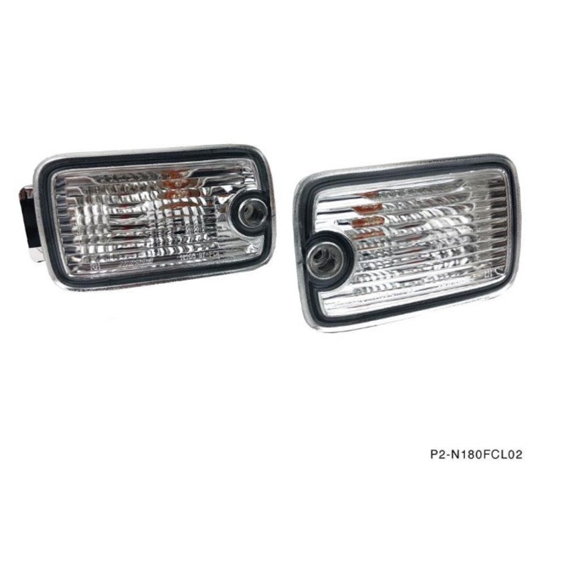 Phase 2 Motortrend (P2M) Front Position Marker Lights Set Dual Post LED - Nissan 180sx 240sx Type X (1989-1994)