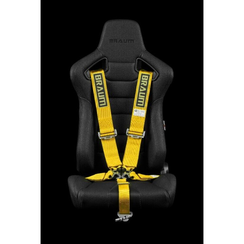 Braum Racing 5 Point 3" Inch SFI Certified 16.1 Racing Harness - Yellow