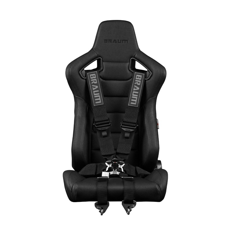 BRAUM Racing 6 Point 3" FIA Certified Racing Single Harness - BLACK
