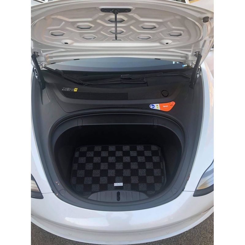 Phase 2 Motortrend (P2M) Checkered Flag Dark Grey Race Front Trunk Mat - Tesla Model 3 (2017+)