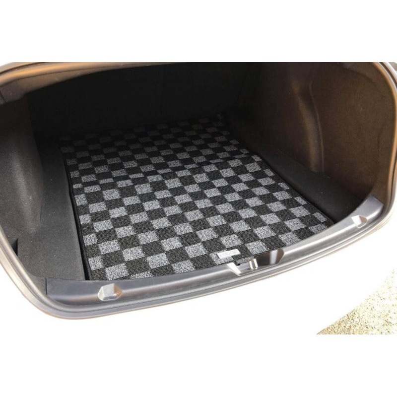 Phase 2 Motortrend (P2M) Checkered Flag Dark Grey Race Rear Trunk Mat - Tesla Model 3 (2017+)