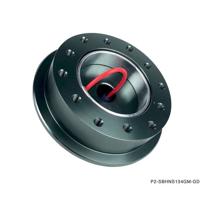 Phase 2 Motortrend (P2M) Gun Metal Aluminum Steering Wheel BOSS Short Hub - Nissan 240sx S13 S14 (1989-1998)