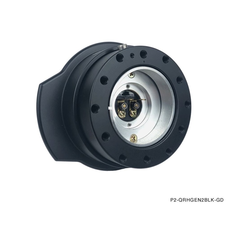 Phase 2 Motortrend (P2M) V2 Steering Wheel Quick Release Hub Kit Universal - Full Black