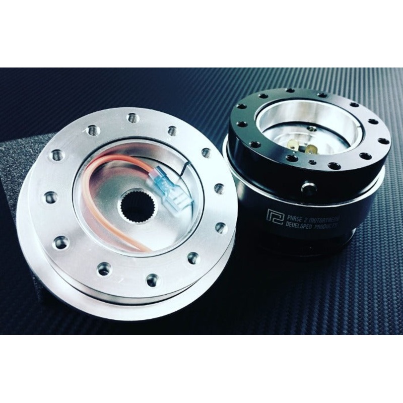Phase 2 P2M Aluminum Steering Wheel Short Hub & Quick Release Kit - Nissan 240sx S13 S14 (1989-1998)