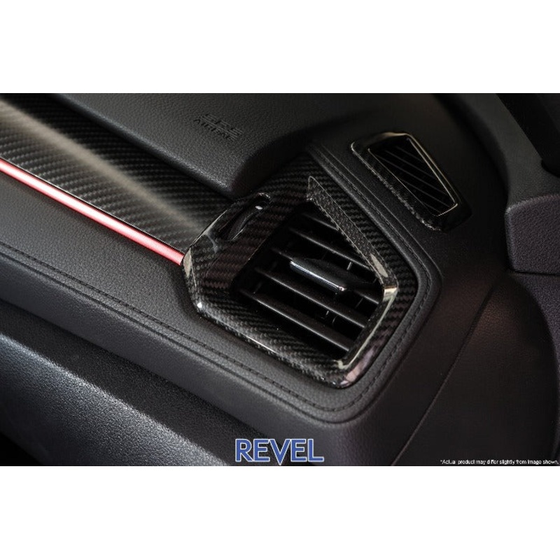 Revel GT Dry Carbon Fiber Air Conditioning A/C Vent Covers - Honda Civic (2016-2018)