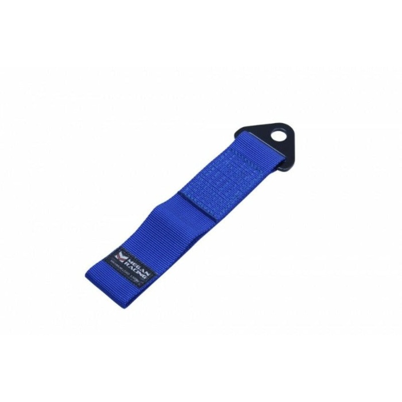 Megan Racing 2" Nylon Tow Hook Strap 10.25" Long 7,700lb Tow - Blue
