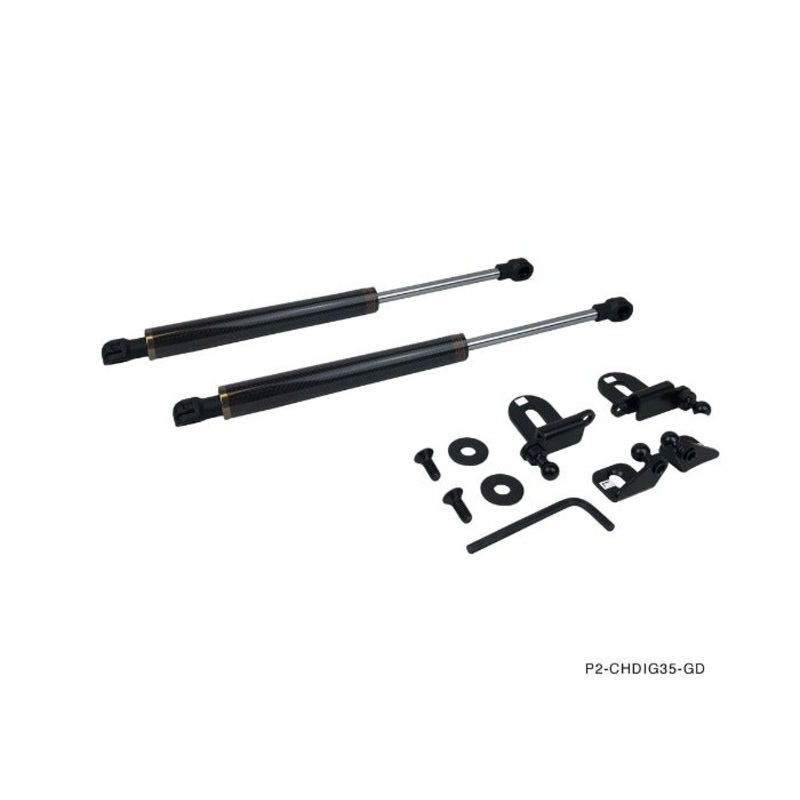 Phase 2 Motortrend (P2M) Black Series Engine Hood Bonnet Dampers Set -Infiniti G35 (2003-2007)